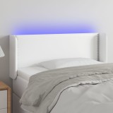 Cumpara ieftin Tăblie de pat cu LED, alb, 83x16x78/88 cm, piele ecologică
