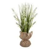 Ghiveci Decorativi cu Plantă Artificială de Lavandă Albă, CMCLASS