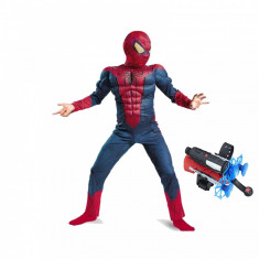 Set costum Spiderman cu muschi Infinity War pentru copii, lansator cu ventuze, S, 95 - 110 CM, 3 - 5 ani foto