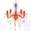 Lustră Cristal Artificial pentru 5 becuri Multicoloră