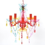 Lustră Cristal Artificial pentru 5 becuri Multicoloră