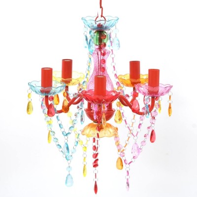 Lustră Cristal Artificial pentru 5 becuri Multicoloră foto