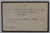 MARELE MARESAL AL CURTII REGALE ROMANE - INVITATIE DIN INALT ORDIN PENTRU DL. GENERAL ENRIC HERKT , LA PRANZUL DIN DATA DE 28 NOIEMBRIE , 1900