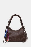 Desigual poșetă HALF LOGO MONTVIL culoarea maro, 25WAXPAY
