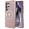 Husa MagSafe pentru Samsung Galaxy S25 Ultra S938, Guess, IML Glitter 4G Circle Triangle, Roz