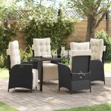Cumpara ieftin Set de masă pentru grădină 5 pcs Negru Rattan poli