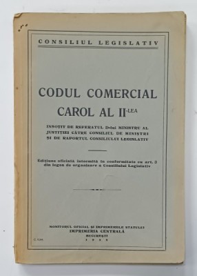 CODUL COMERCIAL CAROL AL II - LEA , 1938 foto