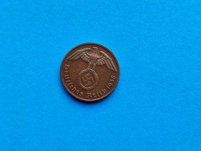2 Pfennig 1938 lit. G -Germania-stare buna-patina frumoasa foto