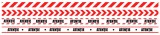 Sticker Podea - Banda de Marcare - 94x5 cm - Set 5 BUC - Rosu, Alb
