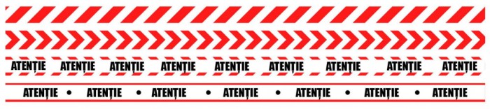 Sticker Podea - Banda de Marcare - 94x5 cm - Set 5 BUC - Rosu, Alb