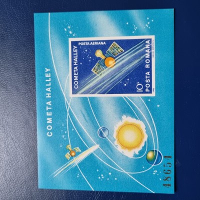 Romania MNH 1986 - Intoarcerea Cometei Halley - colita nedantelata - LP 1150 X14 foto