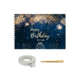 Album foto / GuestBook/ Scrapbooking pentru aniversare, La multi ani, pagini negre, A4 landscape, 25 pag, universal, accesoriu nunta