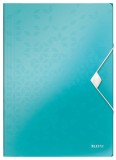 Mapa documente A4 cu elastic plastic multicolor Leitz WOW turcoaz metalizat