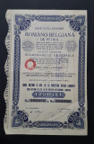 Actiune 1928 petrol Societatea romano - belgiana / titlu de 5 actiuni