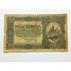 Ungaria 1920 - 20 korona, circulata uzata