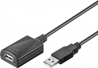 Cablu prelungitor USB activ 5m USB 2.0 Goobay foto