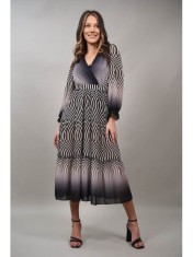ROCHIE LUNGA CU VOLANE MONGRANDO TALIE UNICA Negru