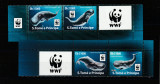 S.Tome e Principe 2017-Fauna,WWF,Casalot,serie 4 val.cu 2 vignete,Mi.7408-7411, Nestampilat