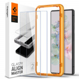 Set 2 Folii de protectie Spigen Alm Glas.TR Slim pentru Google Pixel 7 Transparent