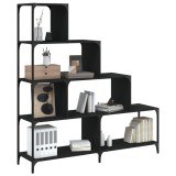 Gossi biblioteca cu 4 niveluri negru 139x33,5x149 cm lemn
