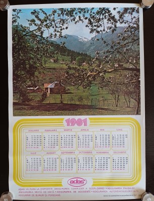 NI362 Calendar de perete ADAS 1981 foto