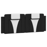 Cumpara ieftin Perna pentru tablie pat, Viana, negru si alb, 152cm, piele artificiala