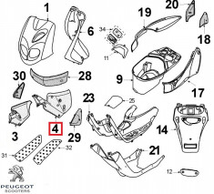 Carena laterala stanga fata originala Peugeot Metal X &amp;ndash; TKR2 &amp;ndash; TKR Furious - TKR WRC - Trekker 2 2T 50cc (gri) foto