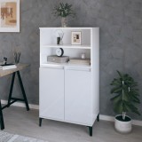 vidaXL Dulap &icirc;nalt, alb extralucios, 60x36x110 cm, lemn compozit