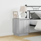 vidaXL Noptieră cu lumini LED 2 buc Gri Sonoma 39x34,5x50 cm