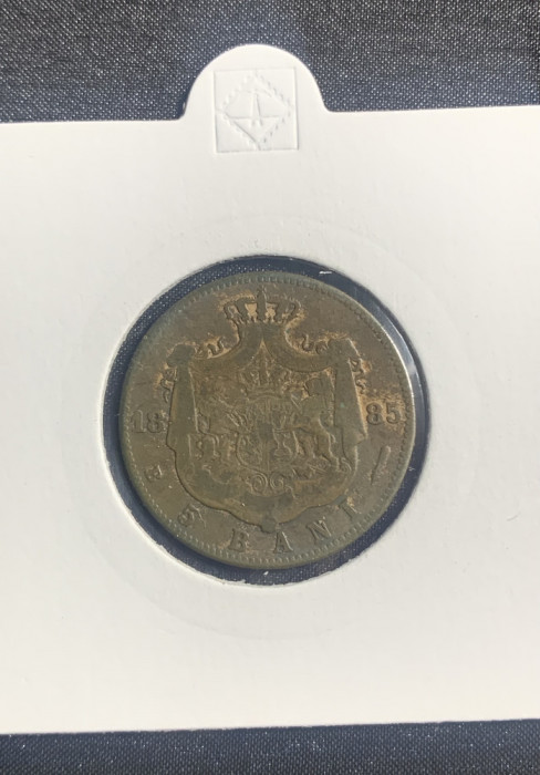 Moneda 5 bani 1885