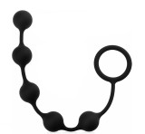 Bile Anale Cipher Beads Long, Silicon, Negru, 34 cm, Mokko Toys, Simply Fun
