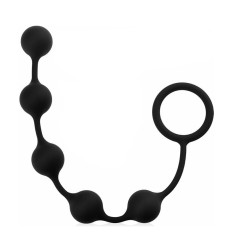 Bile Anale Cipher Beads Long, Silicon, Negru, 34 cm, Mokko Toys, Simply Fun