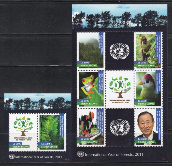 Sierra Leone 2011 - Anul Internațional al Pădurilor, Colita + Bloc, MNH