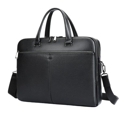 Geanta laptop 17&amp;rsquo;, BUSY LDY&amp;amp;GTM&amp;reg; Buckingham, piele naturala, servieta unisex, suport prindere troler, compartiment tableta, neagra foto