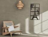 Tablou Lemn Turnul Eiffel 50x28cm - Decor Perete Paris, Cadou Elegant, Lemn HDF, Sufragerie, Dormitor, Birou, Gravare Laser