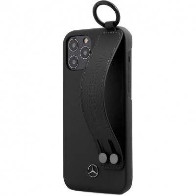 Husa Piele MERCEDES Leather Hand Strap pentru Apple iPhone 12 mini, Neagra MEHCP12SLSSBK foto