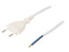Cablu CEE 7/16 2x0,75mm2 PVC 3m alb 2,5A