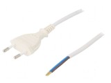 Cablu CEE 7/16 2x0,75mm2 PVC 3m alb 2,5A