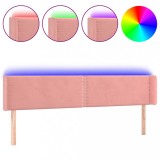 Cumpara ieftin Tablie de pat cu LED, roz, 183x16x78/88 cm, catifea