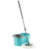 Mop Rotativ Grunberg TGR3301 cu Galeata si Stoarcere Centrifuga, Fara Pedala, Microfibra, Maner Telescopic, 16 Litri, Albastru/Alb