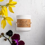 Lumanare parfumata handmade din ceara naturala de soia 100%, aroma de Orhidee neagra si Ylang, Recipient ceramic alb, 150 g