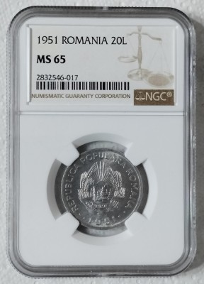 20 LEI 1951 MS 65 - GRADATA NGC - 2832546-017 foto