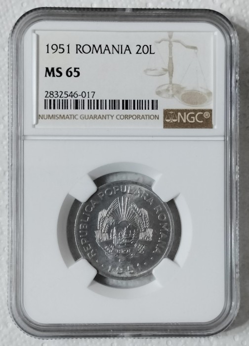 20 LEI 1951 MS 65 - GRADATA NGC - 2832546-017