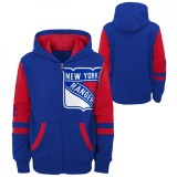 New York Rangers hanorac cu glugă pentru copii faceoff colorblocked fleece full-zip - Dětsk&eacute; L (13 - 14 let)