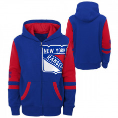 New York Rangers hanorac cu glugă pentru copii faceoff colorblocked fleece full-zip - Dětské L (11 - 12 let)