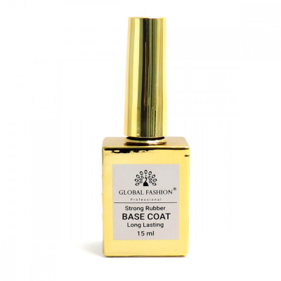 Base Coat Strong Rubber Long Lasting, baza cauciucata pentru unghii, Global Fashion, 15ml foto