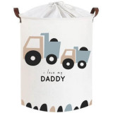 Cos din bumbac pentru jucarii, 35X45 cm, Love Daddy, Sipo