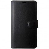 Husa tip carte cu stand Techsuit, aspect piele neagra, pentru Samsung Galaxy A20e