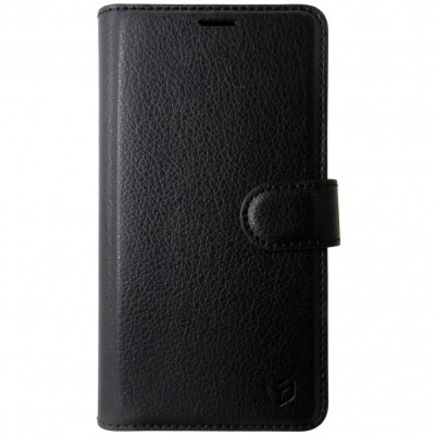 Husa tip carte cu stand Techsuit, aspect piele neagra, pentru Samsung Galaxy A20e foto