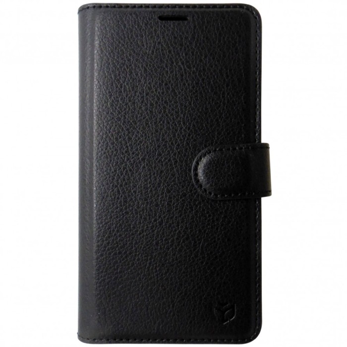 Husa tip carte cu stand Techsuit, aspect piele neagra, pentru Samsung Galaxy A20e